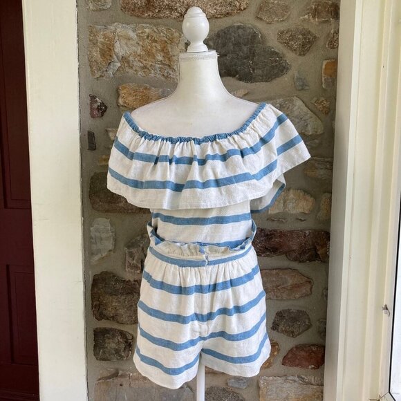 MARA HOFFMAN NOVELTY STRIPE RUFFLE SHORT AND TOP SET MSRP $335.00 Women’s XS - Picture 5 of 12